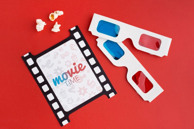 Retro Film Strip And 3D Glasses Psd