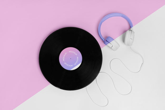 Retro Mock-Up Vinyl Disk Abstract Packaging Psd