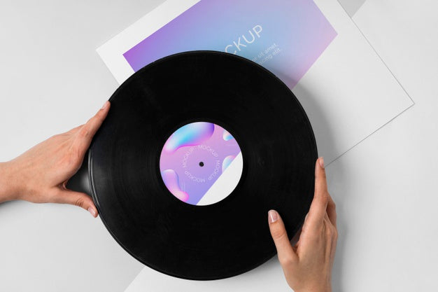 Retro Mock-Up Vinyl Disk Abstract Packaging Psd