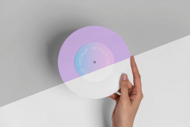 Retro Mock-Up Vinyl Disk Abstract Packaging Psd