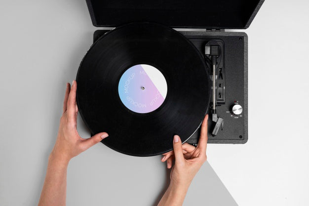 Retro Mock-Up Vinyl Disk Abstract Packaging Psd