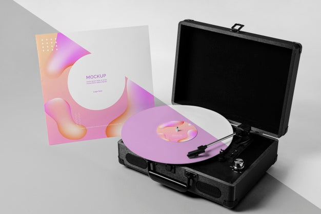 Retro Mock-Up Vinyl Disk Abstract Packaging Psd