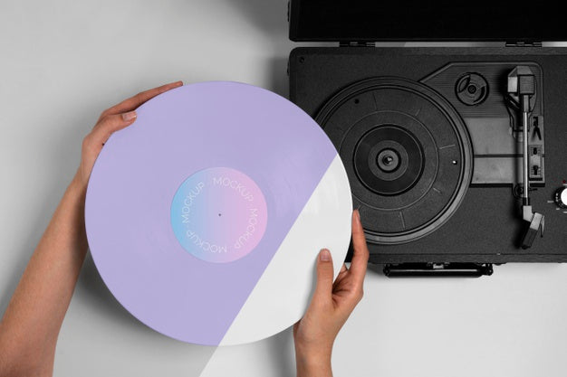 Retro Mock-Up Vinyl Disk Abstract Packaging Psd