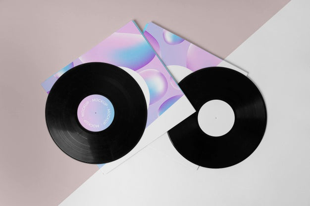 Retro Mock-Up Vinyl Disk Abstract Packaging Psd