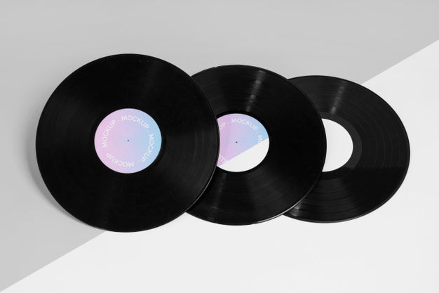 Retro Mock-Up Vinyl Disk Abstract Packaging Psd