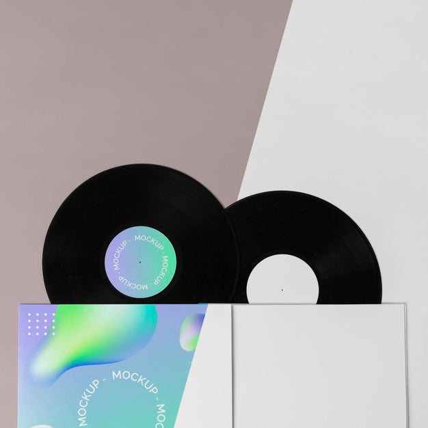 Retro Mock-Up Vinyl Disk Abstract Packaging Psd
