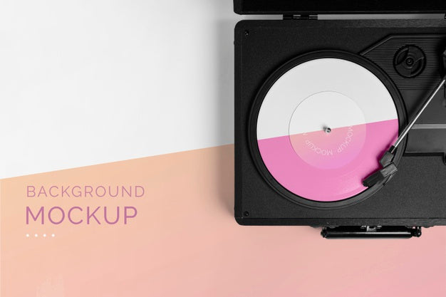 Retro Mock-Up Vinyl Disk Abstract Packaging Psd