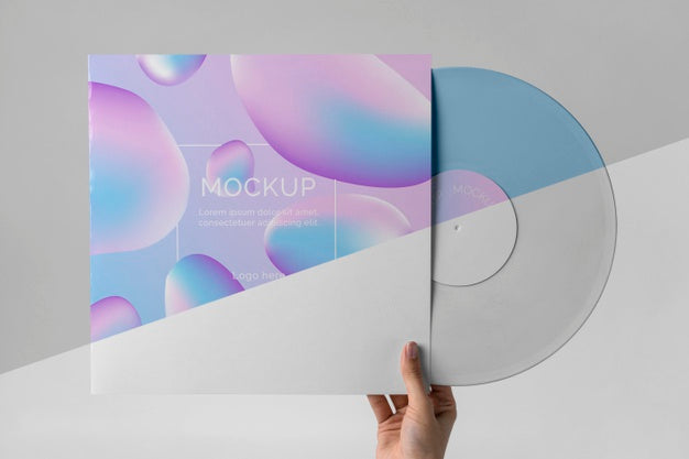 Retro Mock-Up Vinyl Disk Abstract Packaging Psd
