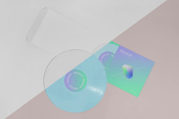 Retro Mock-Up Vinyl Disk Abstract Packaging Psd