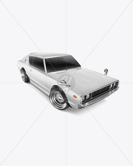 Retro Sport Car Mockup - Half Side View