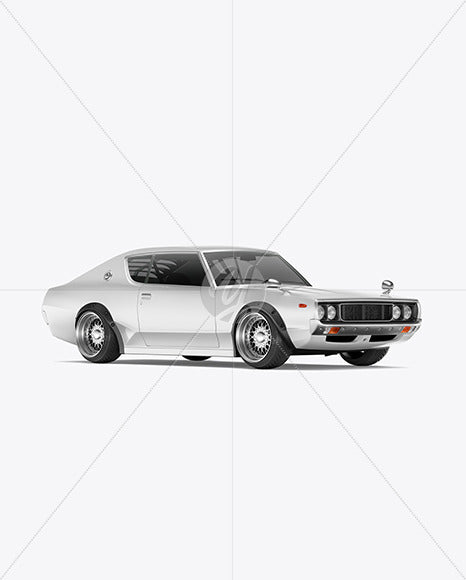 Retro Sport Car Mockup - Half Side View
