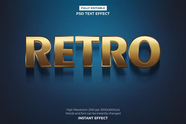 Retro Text Effect Psd