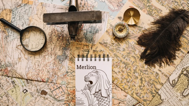 Retro Travel Concept Mockup With Notepad Psd