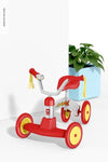Retro Tricycle Mockup, With Plant Pot Psd