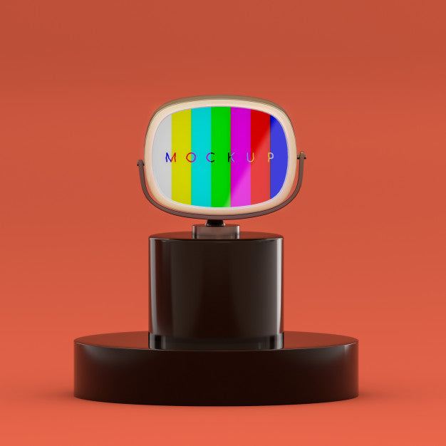 Retro Tv Glitch Mockup Psd