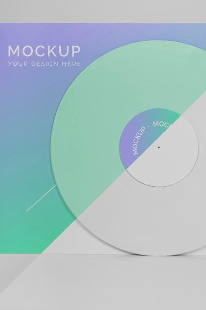 Retro Vinyl Disk With Abstract Packaging Mock-Up Psd