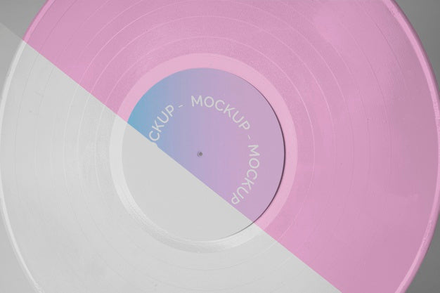 Retro Vinyl Disk With Abstract Packaging Mock-Up Psd