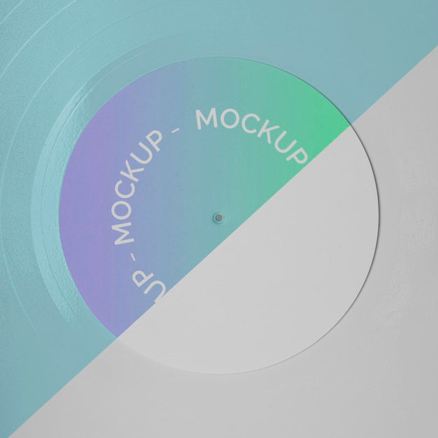 Retro Vinyl Disk With Abstract Packaging Mock-Up Psd