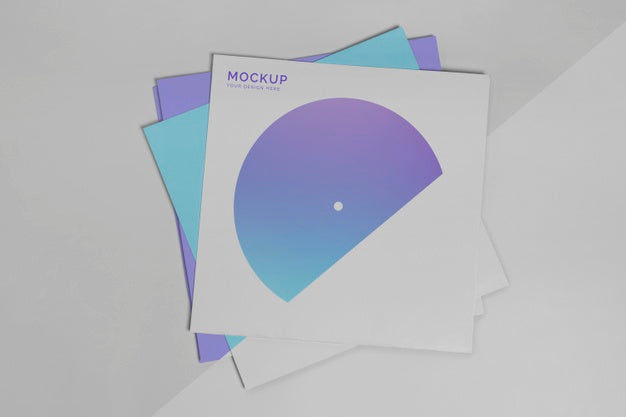 Retro Vinyl Disk With Abstract Packaging Mock-Up Psd
