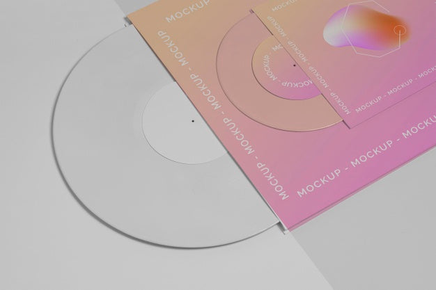 Retro Vinyl Disk With Abstract Packaging Mock-Up Psd