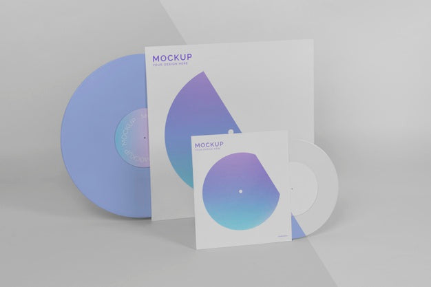 Retro Vinyl Disk With Abstract Packaging Mock-Up Psd