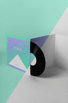 Retro Vinyl Disk With Abstract Packaging Mock-Up Psd