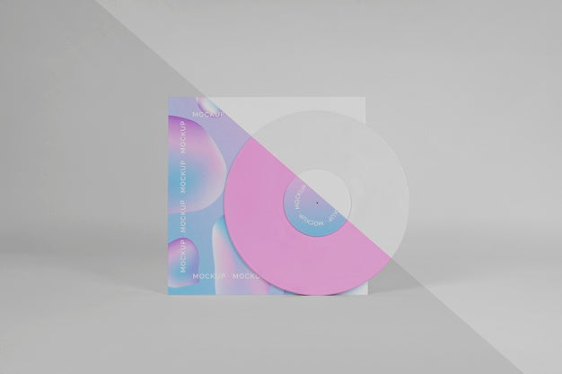 Retro Vinyl Disk With Abstract Packaging Mock-Up Psd