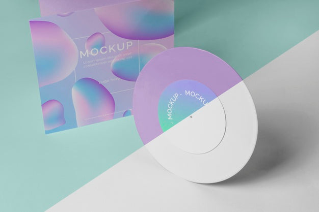 Retro Vinyl Disk With Abstract Packaging Mock-Up Psd