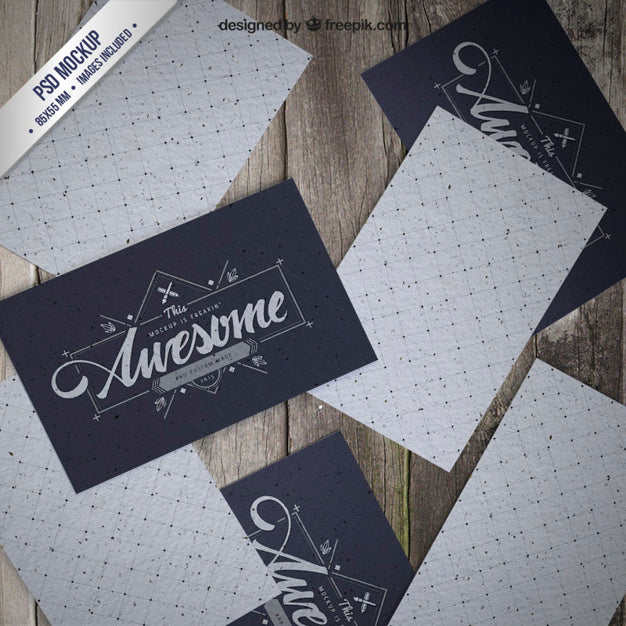 Retro Visit Card Mockup Psd