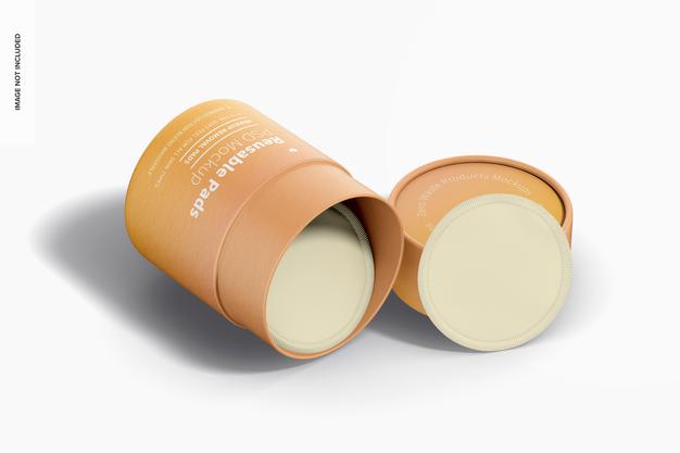 Reusable Pads Packaging Mockup, Dropped Psd