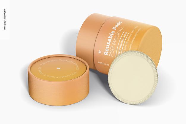 Reusable Pads Packaging Mockup, Right View Psd