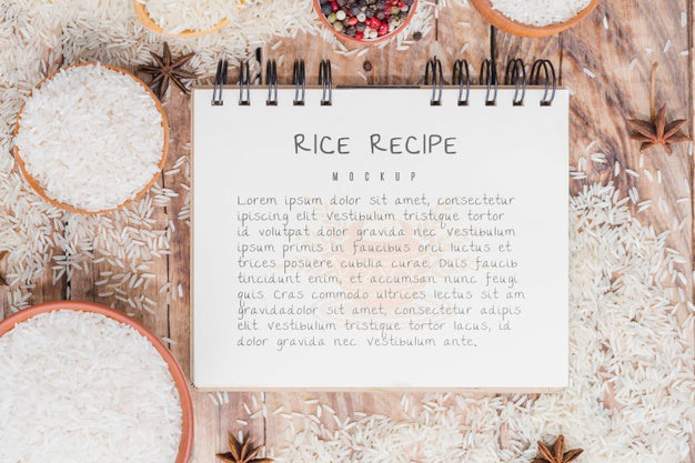 Rice Recipe Notepad Mock-Up Psd