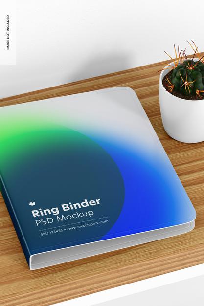 Ring Binder Mockup, Top View Psd