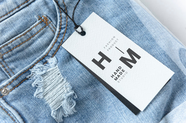 Ripped Jean Shorts With A Tag Mockup Psd