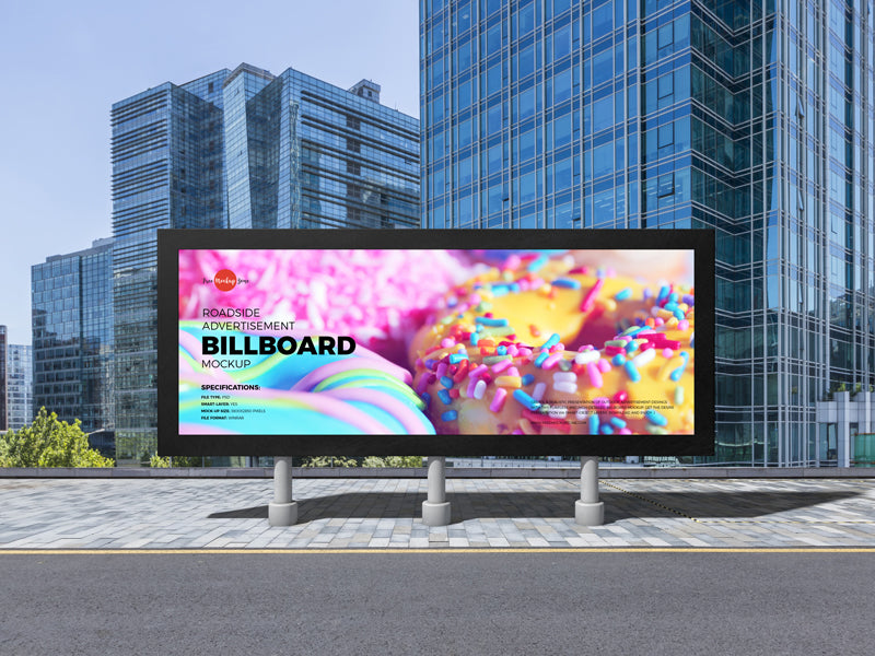 Roadside Advertisement Billboard Mockup