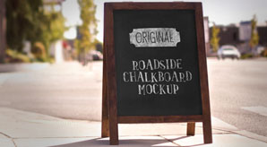 Roadside Chalkboard Mockup Psd