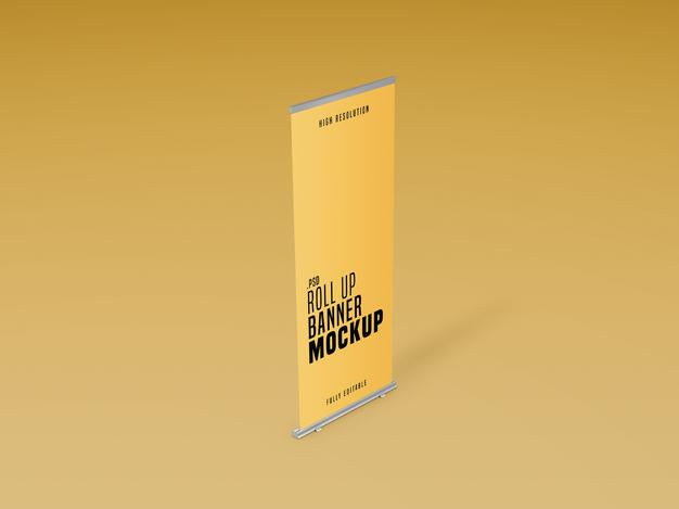 Roll Up Banner Stand Mockup Psd