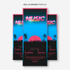 Roll Up Banner Template For 80S Music Festival Psd