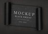 Rolled Banner Of Black Background Black Friday Sales Mock-Up Psd