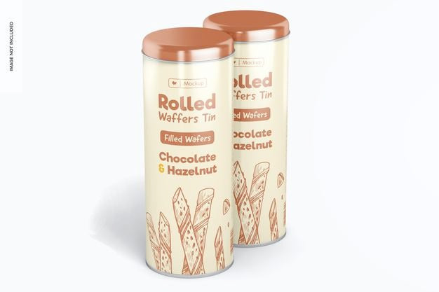 Rolled Wafers Tins Mockup Psd
