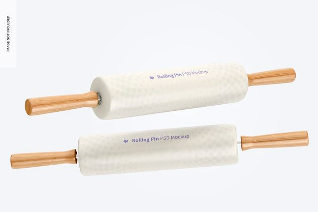 Rolling Pin Mockup, Floating Psd