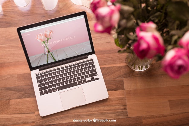 Romantic Laptop Mockup Psd