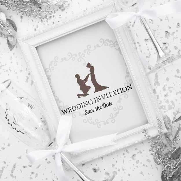 Romantic Wedding Invitation Frame Psd