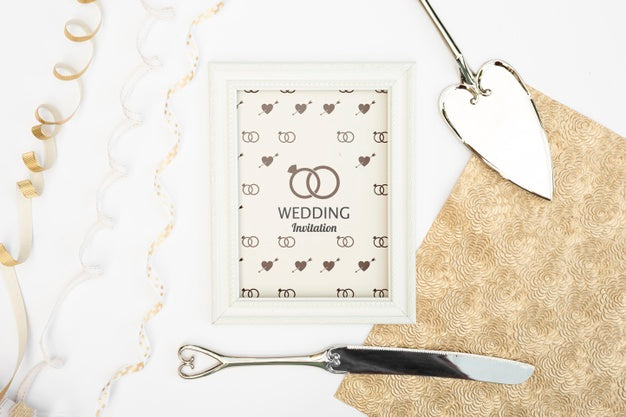 Romantic Wedding Invitation Frame Psd