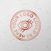Rose Gold Engraved Logo Mock Up Psd