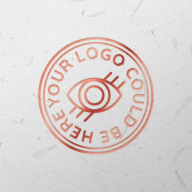 Rose Gold Engraved Logo Mock Up Psd