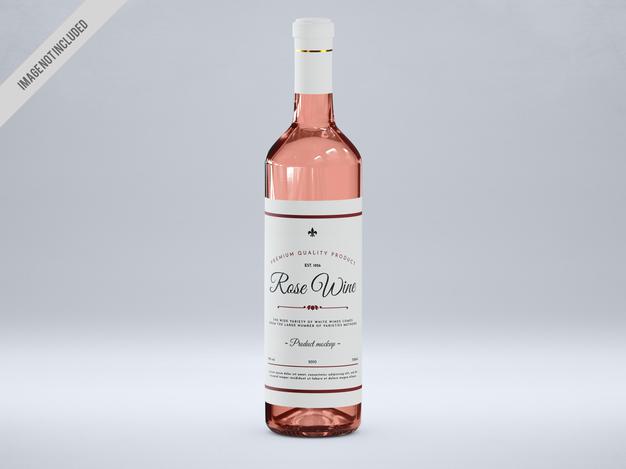 Rose Wine Bottle Mockup Psd