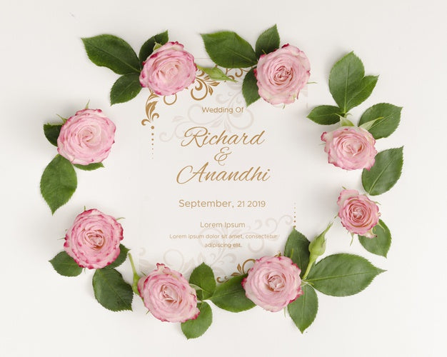 Roses And Leaves Save The Date Psd