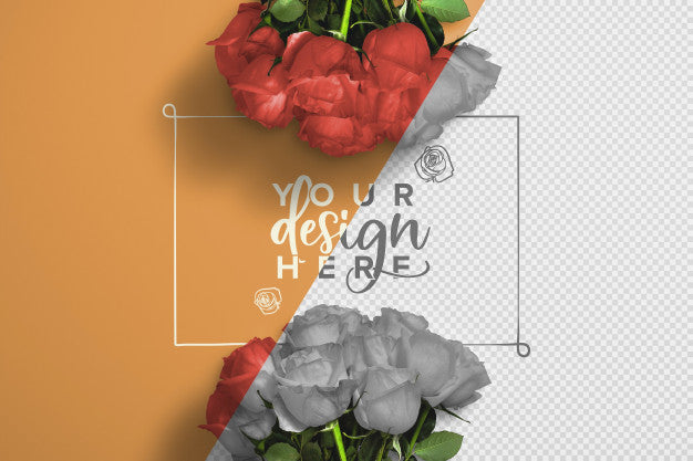 Roses Bouquet Background Mockup Psd