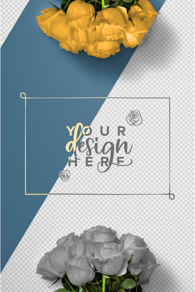 Roses Bouquet Background Mockup Psd